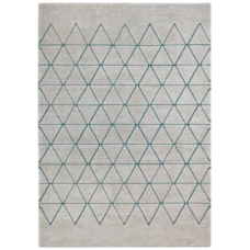 Carpete Vegas Cinza Triângulos Azul 140x200